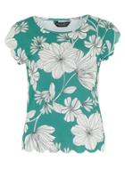 Dorothy Perkins Green Linear Scallop Tee