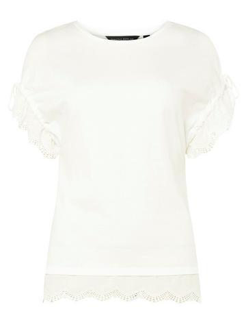 Dorothy Perkins Ivory Broiderie Sleeve T-shirt