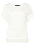 Dorothy Perkins Ivory Broiderie Sleeve T-shirt