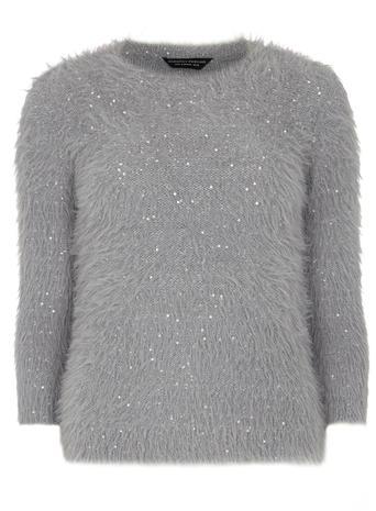 Dorothy Perkins Grey Feather Sequin Jumper