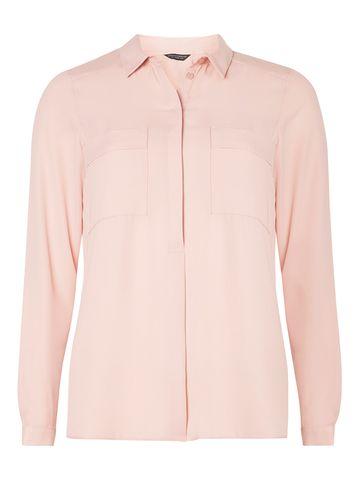 Dorothy Perkins Blush Two Pocket Long Sleeve Shirt