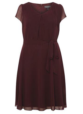 Dorothy Perkins *billie & Blossom Curve Mulberry Chiffon Skater Dress