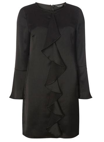 Dorothy Perkins Black Ruffle Front Shift Dress