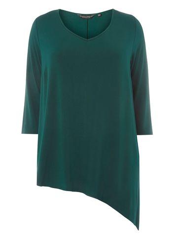 Dorothy Perkins Dp Curve Green Asymmetrical Hem T-shirt