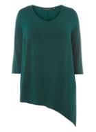 Dorothy Perkins Dp Curve Green Asymmetrical Hem T-shirt