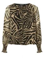 Dorothy Perkins *billie & Blossom Gold Zebra Print Mesh Batwing Top