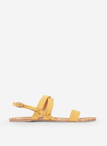 Dorothy Perkins Wide Fit Nude Buckle Flat Sandals