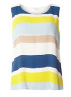 Dorothy Perkins *vila Yellow And Navy Stripe Top