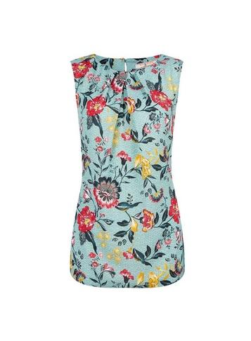 *billie & Blossom Tall Blue Floral Print Shell Top