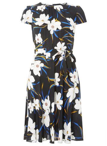 Dorothy Perkins *billie & Blossom Black Viscose Bloom Skater Dress