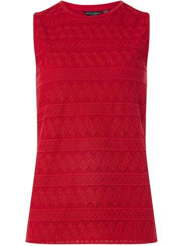 Dorothy Perkins *tall Raspbery Geometric Lace Shell Top