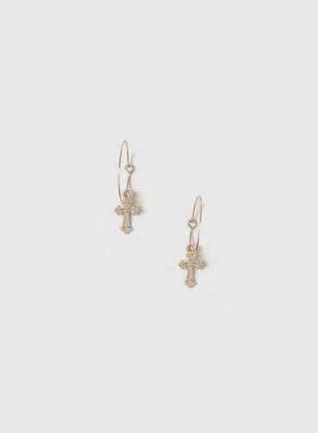 Dorothy Perkins Cross Charm Hoop Earrings