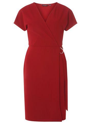 Dorothy Perkins Wine D-ring Wrap Dress