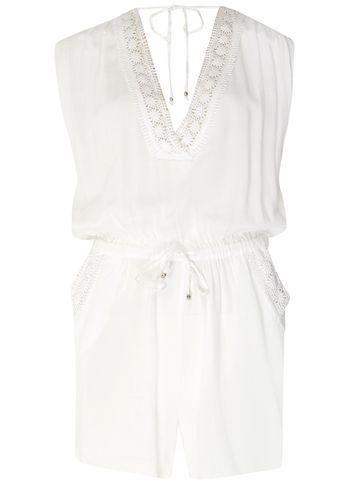 Dorothy Perkins *white Crochet Playsuit