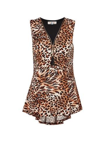 *billie & Blossom Multi Colour Leopard Print Sleeveless Top