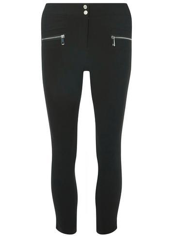 Dorothy Perkins Black Cropped Zip Skinny Trousers