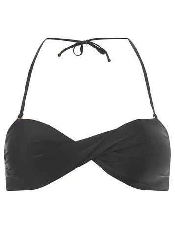 Dorothy Perkins *black Twist Bandeau Bikini Top