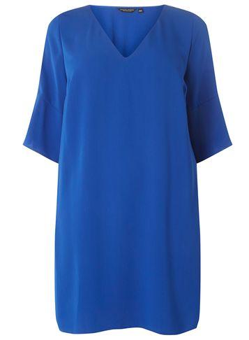 Dorothy Perkins Dp Curve Cobalt V-neck Shift Dress