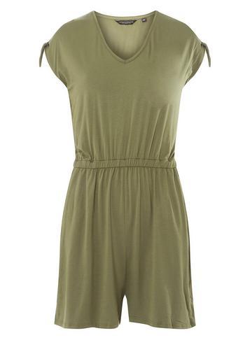 Dorothy Perkins Khaki Tie Sleeve Playsuit