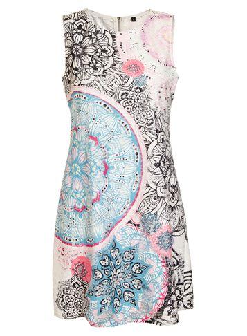 Dorothy Perkins *quiz Cream Aztec Print Shift Dress