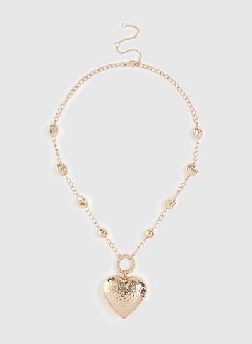 Dorothy Perkins Gold Statement Heart Necklace