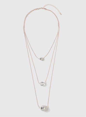 Dorothy Perkins Rose Gold Ball Necklace