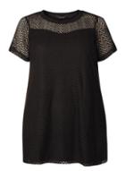 Dorothy Perkins Dp Curve Black Chevron Lace Top