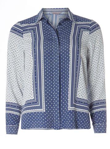 Dorothy Perkins Petite Blue Scarf Print Shirt