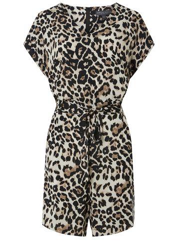Dorothy Perkins *tall Black Leopard Print Playsuit