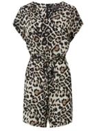 Dorothy Perkins *tall Black Leopard Print Playsuit