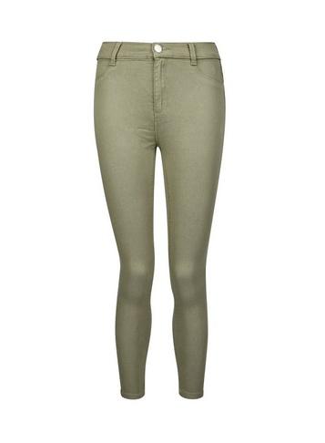 Dorothy Perkins Petite Khaki 'frankie' Super Skinny Ankle Grazer Jeans