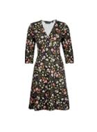 Dorothy Perkins *black Ruched Sleeve Skater Dress