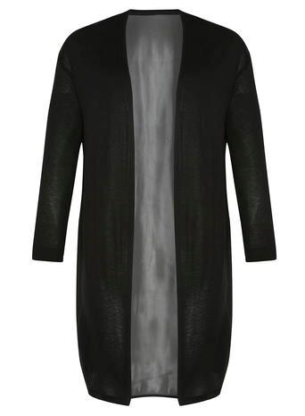 Dorothy Perkins Curve Black Woven Back Cardigan