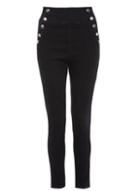 Dorothy Perkins *quiz Black Gold Button Skinny Jeans