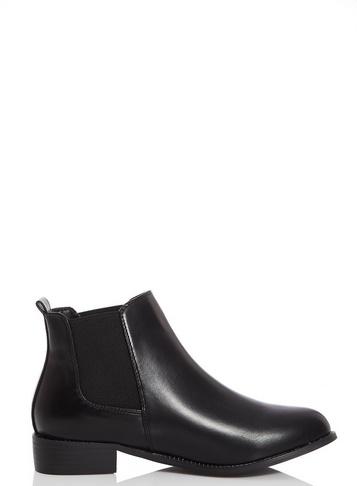 *quiz Wide Fit Black Diamante Ankle Boots