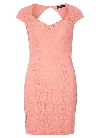 Dorothy Perkins Coral Open Back Pencil Dress