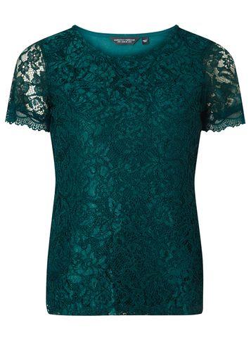 Dorothy Perkins Green Cornelli Lace T-shirt