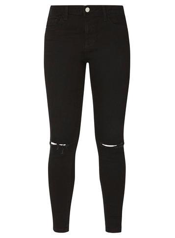 Dorothy Perkins Black 'darcy' Knee Ripped Ankle Grazer Jeans