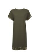 Dorothy Perkins *tall Khaki Sequin Trim Shift Dress