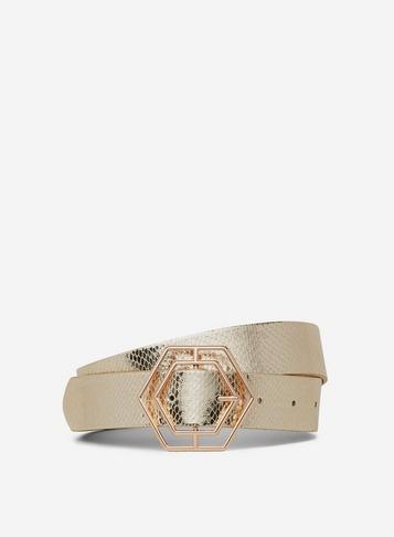 Dorothy Perkins Gold Metallic Snake Print Belt