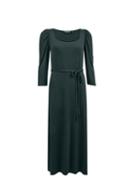 Dorothy Perkins Green 3/4 Sleeve Square Neck Midi Dress