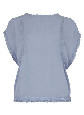 Dorothy Perkins *first & I Blue Frayed Edge T-shirt