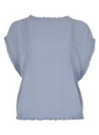 Dorothy Perkins *first & I Blue Frayed Edge T-shirt