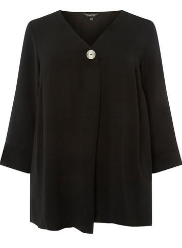 Dorothy Perkins *dp Curve Black Overhead Linen Shirt