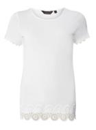 Dorothy Perkins Ivory Embroidered Circle Trim T-shirt