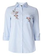 Dorothy Perkins Blue Floral Embroidered Shirt
