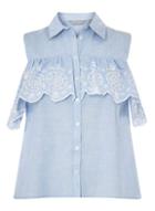 Dorothy Perkins Petite Cold Shoulder Frill Shirt