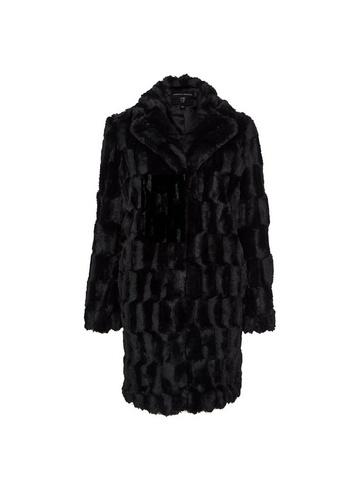 Dorothy Perkins Black Squiggle Faux Fur Coat