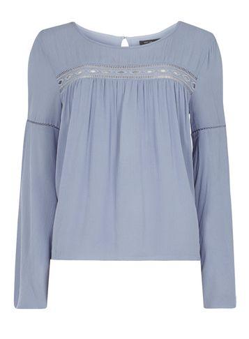 Dorothy Perkins *first & I Blue Lace Insert Blouse
