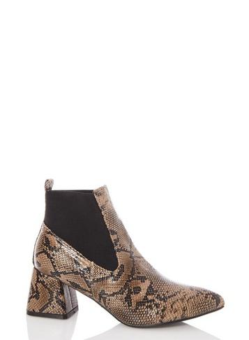 *quiz Multi Coloured Flare Heeled Ankle Boots